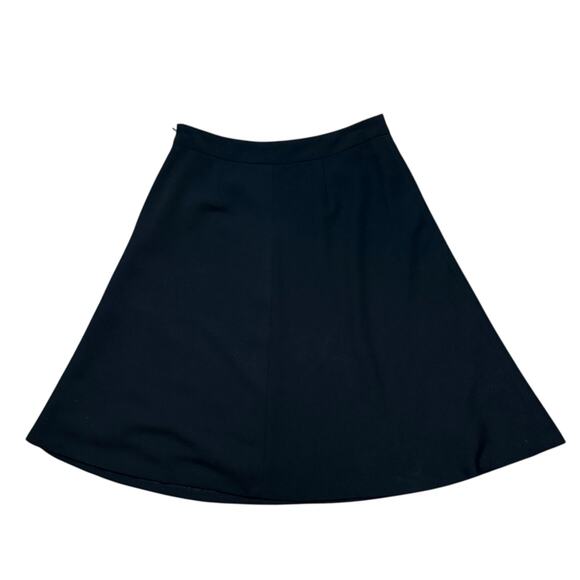 Ann Taylor Loft A Line Skirt Womens Black Midi Preppy Skater Size 4 - Picture 2 of 6